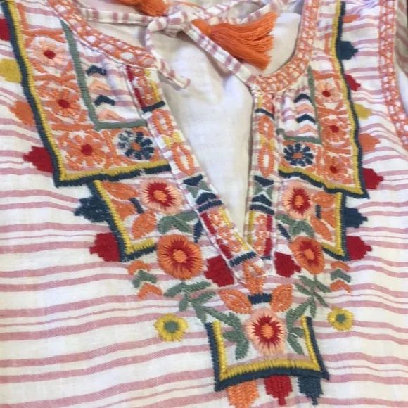 BEACH LUNCH LOUNGE SIZE MEDIUM WHITE/RED STRIPED FULLY LINED DRESS SIZE MEDIUM - Picture 4 of 5